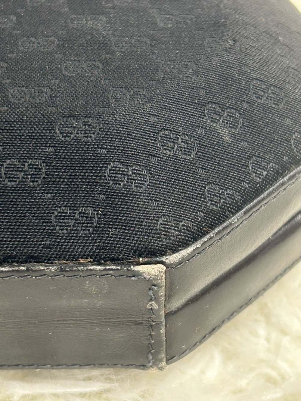Gucci Black GG Monogram Round Crossbody with Gold Hardware - Picture 10 of 12